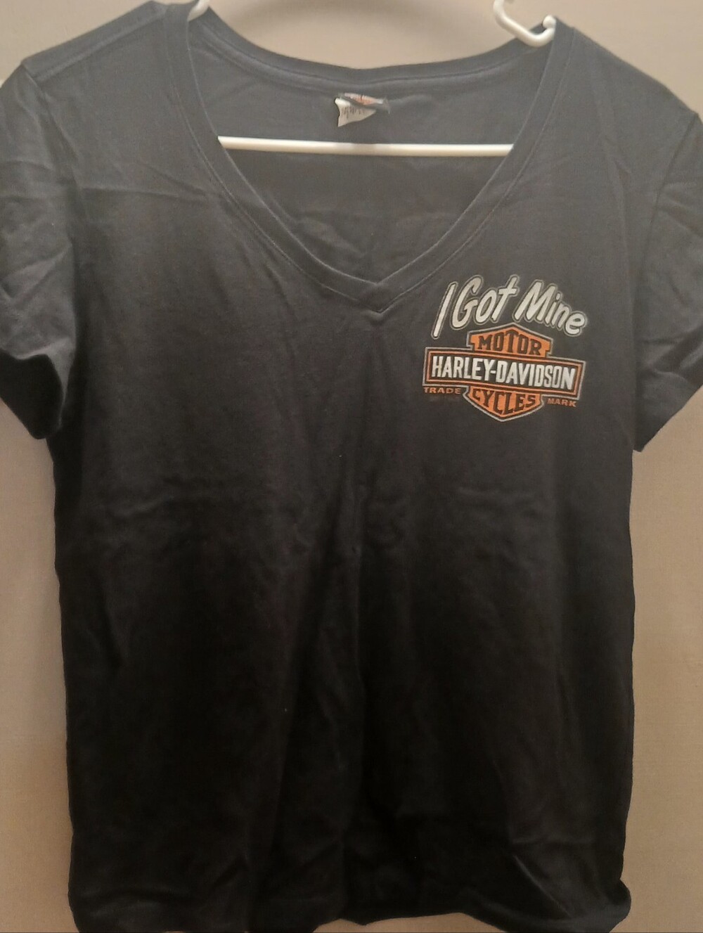 Harley-Davidson Black V-Neck Tee with 'I Got Mine' Logo